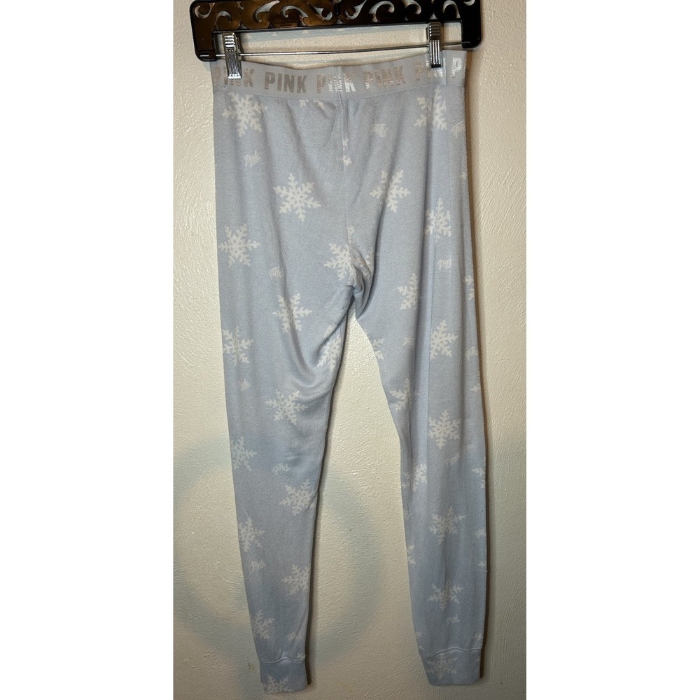 Victoria's Secret PINK PJ Set Small Blue Snowflake Im Chill Long Sleeve Legging - Picture 6 of 6